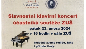 Pozvánka na slavnostní klavírní koncert 23. 2. 2024