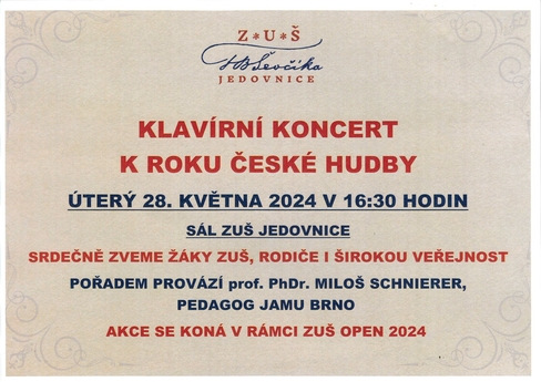 ZUŠ OPEN: Pozvánka na klavírní koncert